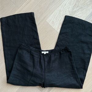 Eileen Fisher Black Linen Trousers